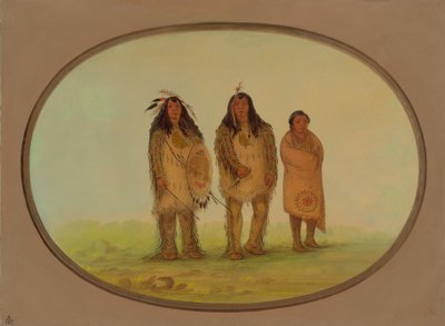 Deux guerriers Nezperce et un garçon - George Catlin