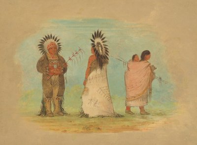 Deux chefs Ottoe et une femme - George Catlin