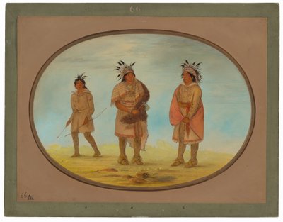 Deux guerriers Weeah et une femme - George Catlin