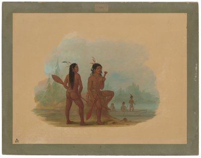 Deux jeunes hommes Haïda - George Catlin