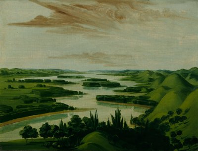 Vue de la tombe de Floyd, à 1300 miles au-dessus de Saint-Louis - George Catlin