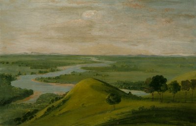 Vue de la jonction de la Red River et de la False Washita, au Texas - George Catlin