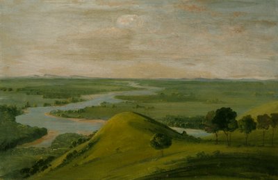 Vue de la Jonction de la Rivière Rouge et de la False Washita, au Texas, 1834-1835 - George Catlin