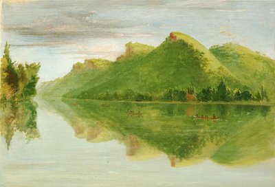Vue sur le Mississippi supérieur, belles collines de prairie - George Catlin