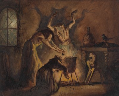 Scène des trois sorcières de Macbeth de Shakespeare - George Cattermole