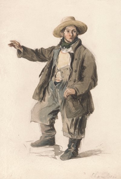 Porteur de poisson avec un chapeau de paille - George Chambers