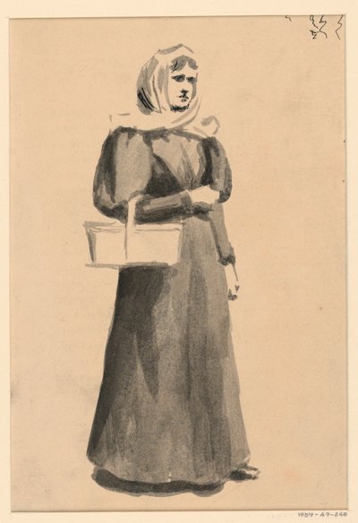 Femme avec un panier - George Charles Aid