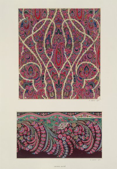 Dessins de tissus pour châles de Paisley, vers 1871 - George Charles Haite
