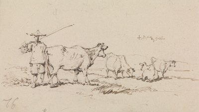 Un paysan avec du bétail - George Chinnery