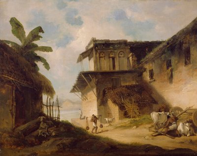 Scène de village au Bengale, 1819-1821 - George Chinnery