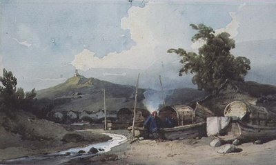 Habitations en bateau, Macao, Chine - George Chinnery