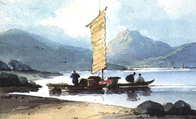 Bateau à voile jaune, Chine - George Chinnery