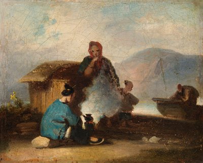 Scène chinoise, femmes préparant le thé - George Chinnery