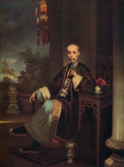 How Qua, chef des marchands de Hong à Canton, vers 1830 - George Chinnery