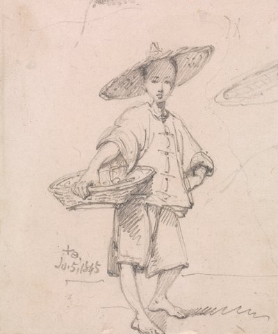 Jeune personne avec un panier - George Chinnery