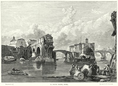 Il Ponto Rotto, Rome - George Clarkson after Stanfield