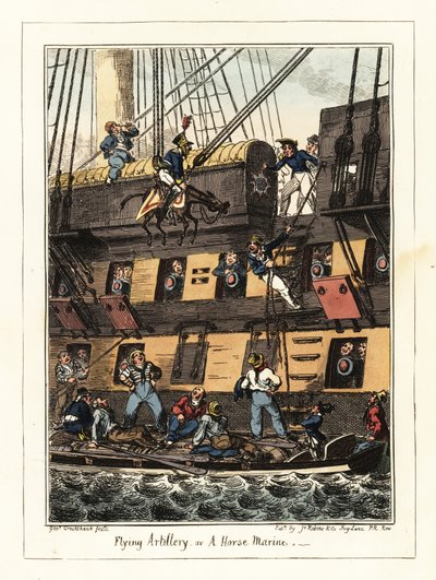 Un dragon de milice puni à Santiago, Cap-Vert (lithographie) - George Cruikshank