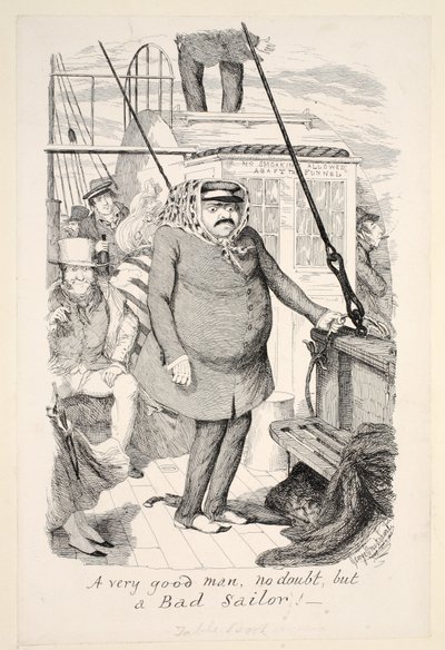 Un très bon homme, sans doute, mais un mauvais marin!, publié en 1845 - George Cruikshank