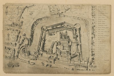 Vue de la Tour de Londres en 1553 - George Cruikshank