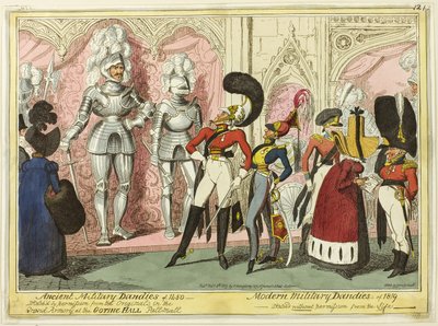 Dandys militaires anciens et modernes de 1450 - George Cruikshank