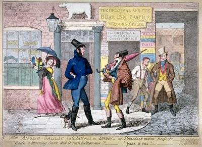 Salutations Anglo-Gallic à Londres, ou, la pratique rend parfait - George Cruikshank
