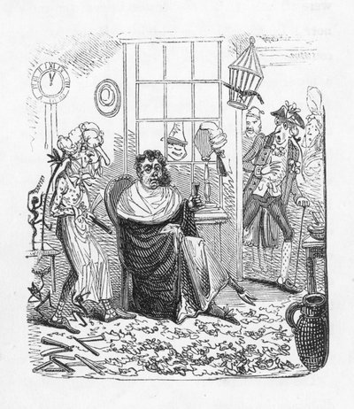 Chez le barbier (gravure) - George Cruikshank