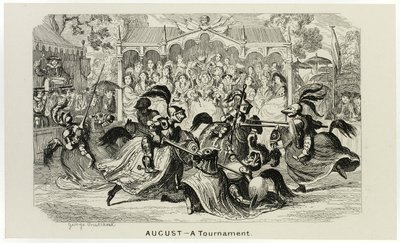 Août - Un tournoi des gravures sur acier de George Cruikshank aux Comic Almanacks : 1835-1853 - George Cruikshank