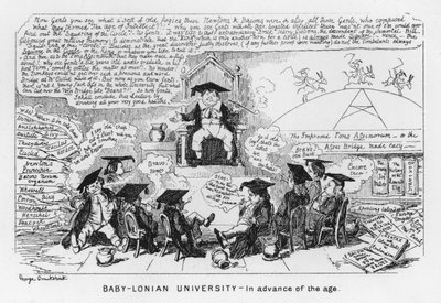 Université Baby-Lonian, en avance sur son temps (gravure) - George Cruikshank