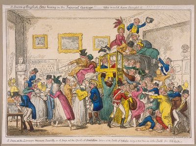 Carrosse de Bonaparte exposé au Musée de Bullock, Piccadilly, Westminster, Londres - George Cruikshank