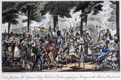 Boulevard des Italiens - dans « La vie à Paris » par David Carey, Londres - George Cruikshank