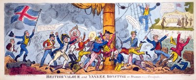 Valeur britannique et vantardise yankee ou, Shannon contre Chesapeake, pub. 1813 - George Cruikshank