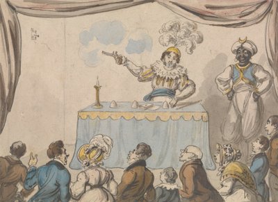 Prestidigitateur avec pistolet et cartes - George Cruikshank