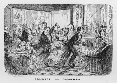 Décembre, réveillon de Noël - George Cruikshank