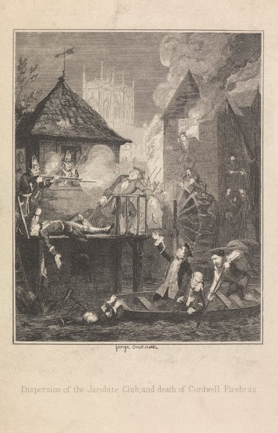 Dispersion du club jacobite et mort de Cordwell Firebras - George Cruikshank