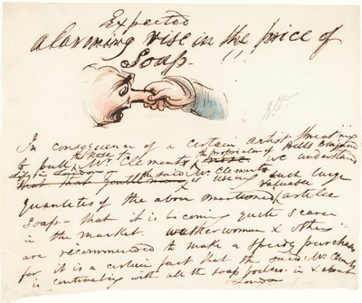 "Attendu - hausse alarmante du prix du savon !" - George Cruikshank