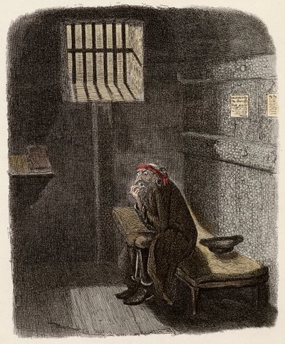 Fagin dans sa cellule de condamnation à mort - Fagin dans la cellule condamnée - Illustration pour « Oliver Twist » (Les Aventures d