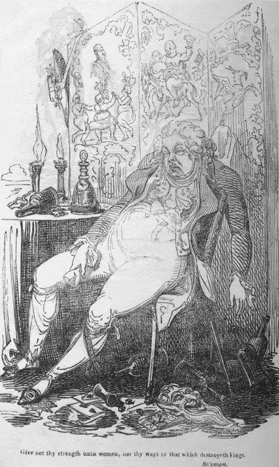 Ne donne pas ta force aux femmes, ni tes voies à ce qui détruit les rois, vers 1820 - George Cruikshank