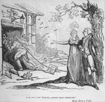 Dieu, et votre Majesté, protégez mon innocence, vers 1820 - George Cruikshank