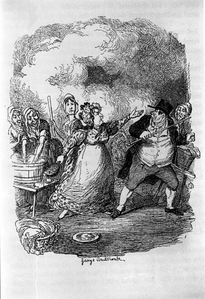 Illustration pour « Oliver Twist » par Charles Dickens (1812-1870), par George Cruikshank (1792-1878). - George Cruikshank