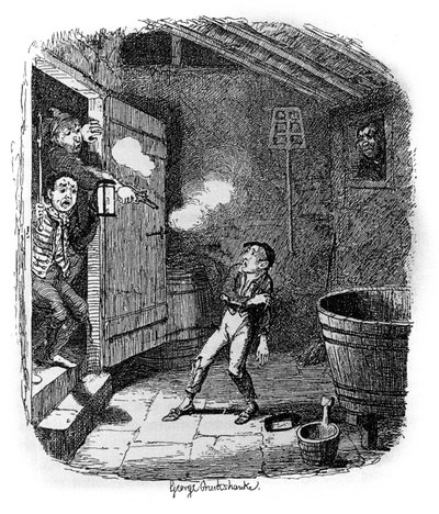 Illustration pour « Oliver Twist » (Olivier) de Charles Dickens (1812-1870), par George Cruikshank (1792-1878) - George Cruikshank