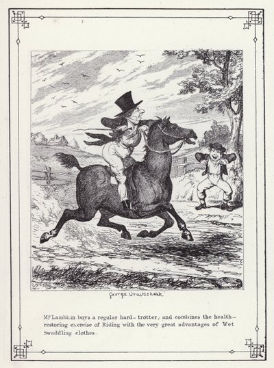 Illustration pour Le Livre du Célibataire, ou Le Progrès de M. Lambkin (Gent) (gravure) - George Cruikshank
