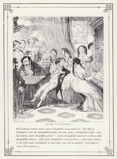 Illustration pour Le Livre du Célibataire, ou Le Progrès de M. Lambkin (Gent) (gravure) - George Cruikshank