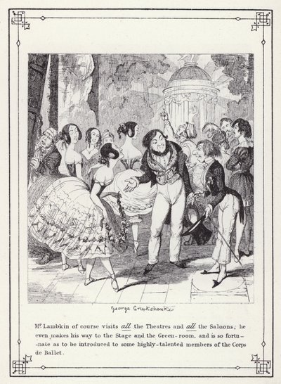 Illustration pour Le Livre du Célibataire, ou Le Progrès de M. Lambkin (Gent) (gravure) - George Cruikshank