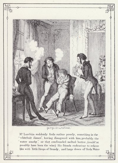Illustration pour Le Livre du Célibataire, ou Le Progrès de M. Lambkin (Gent) (gravure) - George Cruikshank