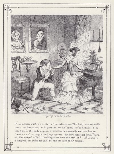 Illustration pour The Bachelor’s Own Book, or The Progress of Mr Lambkin (Gent) - George Cruikshank