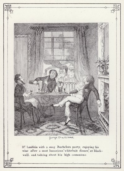 Illustration pour The Bachelor’s Own Book, or The Progress of Mr Lambkin (Gent) - George Cruikshank