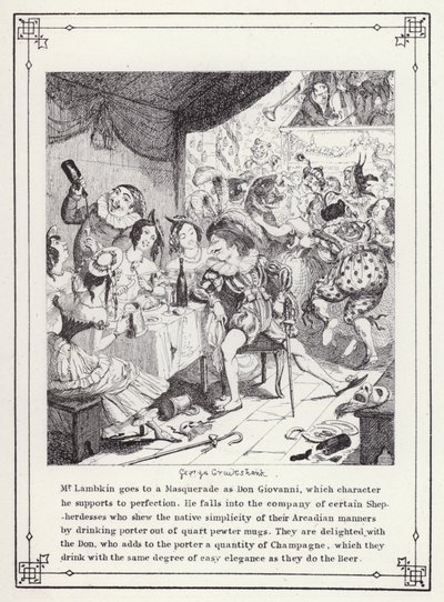 Illustration pour Le Livre du Célibataire, ou Le Progrès de M. Lambkin (Gent) - George Cruikshank