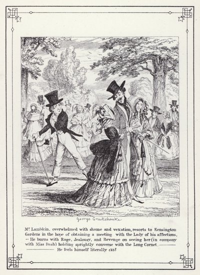 Illustration pour Le Livre du Célibataire, ou Le Progrès de M. Lambkin (Gent) - George Cruikshank