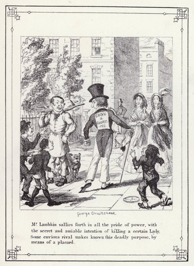 Illustration pour Le Livre du Célibataire, ou Le Progrès de M. Lambkin (Gent) - George Cruikshank