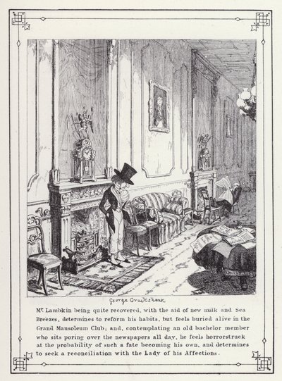 Illustration pour The Bachelor’s Own Book, ou The Progress of Mr Lambkin (Gent) - George Cruikshank